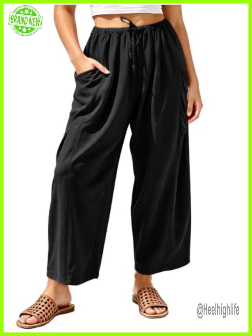 Wide Leg Palazzo Harem Pants Drawstring Low Waist Loose Beach